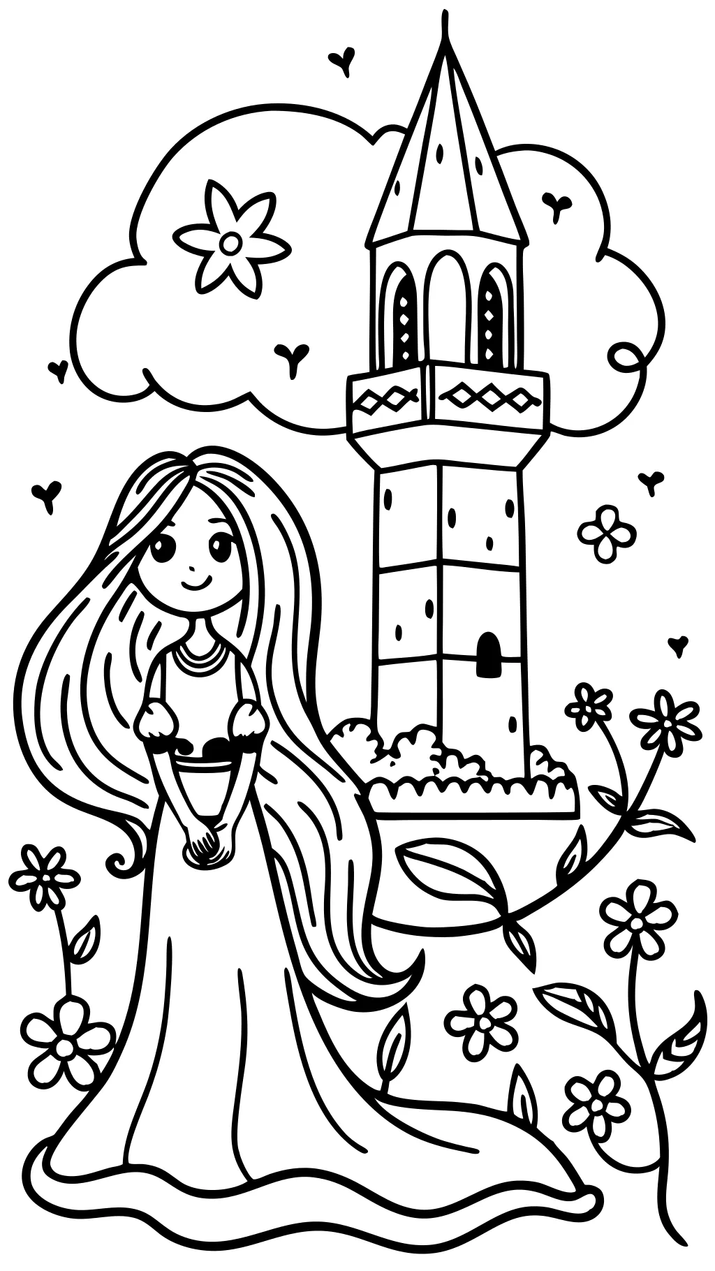 Páginas para colorear imprimibles de Rapunzel